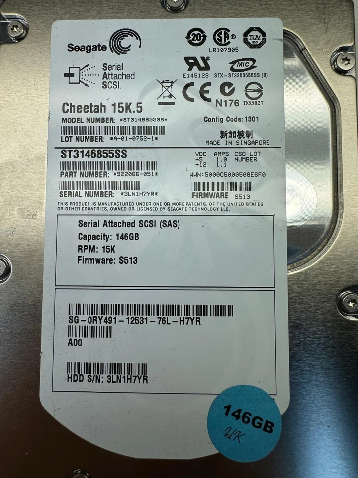 SEAGATE ST3146855SS 9Z2066-051 146GB 15K RPM 16MB CACHE 3Gb/s SAS 3.5" HDD - Image 2 of 4