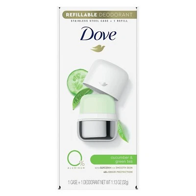 Dove Refillable Deodorant Stainless Steel Case + 1 Refill Cucumber & Green Tea - Image 1 of 4