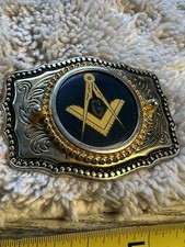 Masonic Lodge Brass Buckle Made In The USA 3” Vintage