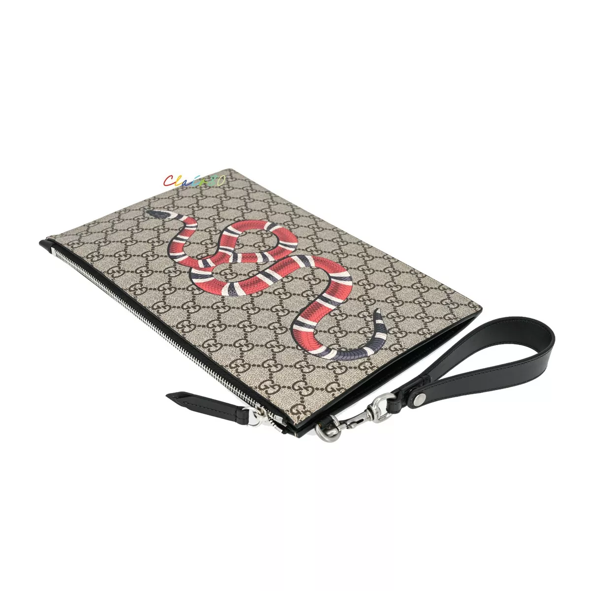New Authentic Gucci 473904 Bestiary GG Supreme with Kingsnake