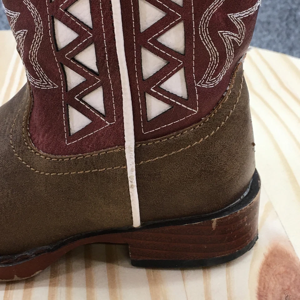 Botas Roper Niños Pequeños 6 Askook Cremallera Western Mid Boot Marrón Granate Imitación Cuero Foto 3 de 4