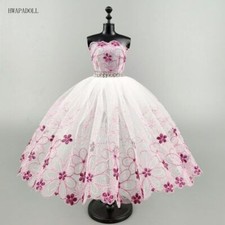 White Purple Flower Ballet Tutu Dress For 11.5" Girl Doll Outfits Clothes Gown