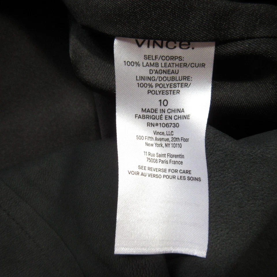 Falda midi envolvente de cuero Vince Lamb nueva con etiquetas en negro 10 $1250 Foto 4 de 4
