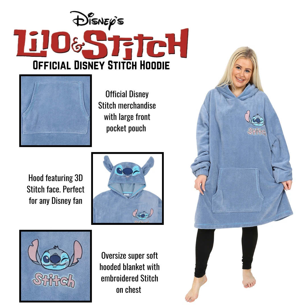 Womens Lilo and Stitch Oversized Hoodie Blanket