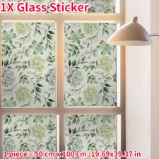 Privacy Flower Window Film Stained Frosted Static Cling Glass Sticker Romantic