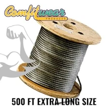 COMFITWEAR 1/4-in Galvanized Steel Aircraft Cable Wire, 7x19 Strand