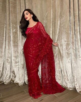 Saree Female Bollywood Retro Theme Party Dress Retro Look For