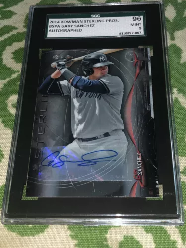 Gary Sanchez 2014 Bowman Sterling Autograph #BSPA-GS New York Yankess Card SGC 9