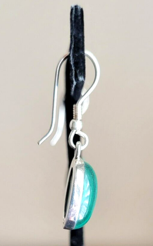 Erick's Sterling Silver Malachite Earrings Taxco.925 - Picture 7 of 9