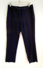 BROOKS BROTHERS Natalie Fit 100 Wool Tartan Plaid Ankle Pants Italy Size 6
