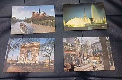 Paris Vintage Postcards: Montmartre/L'Arc de Triomphe/Notre Dame/Tour Eiffel (4)