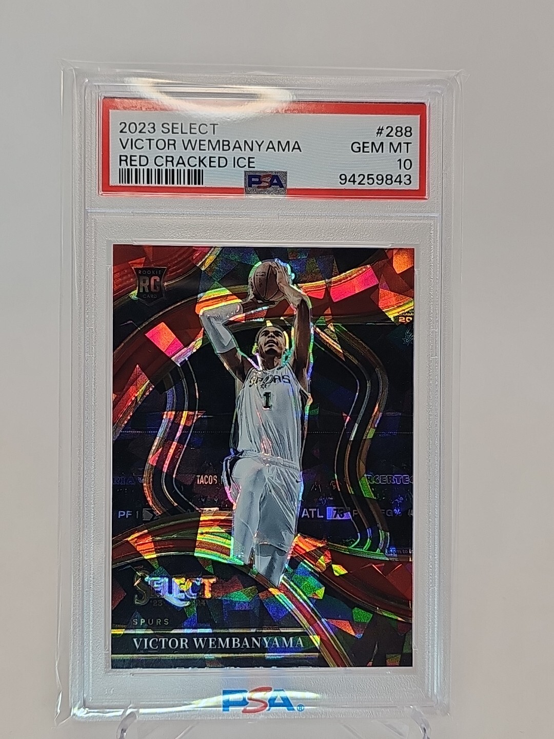 2023 Select Victor Wembanyama red cracked Ice #288 PSA10