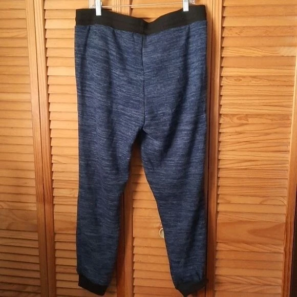 Legging Army Navy Blue Heathered Fur Lined Elastic Waistband Joggers Size 18/20 — 第 2/4 张图片
