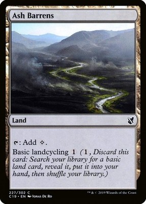 X 1 Ash Barrens NM-M C19 227 MTG Magic The Gathering