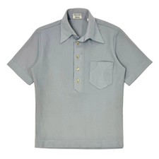 1960s Hughes & Hatcher Knit Polo – Cropped Mod Button Down – Made in USA – Small