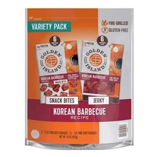 Golden Island Korean Barbecue Pork Jerky and Snack Bites, 1.5 Ounce (Pack of 12)