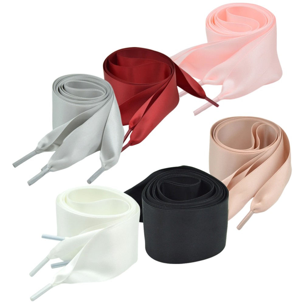 APL 6 paia di lacci in raso signorina in seta lacci per scarpe da ginnastica