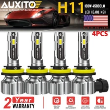 AUXITO 4X H11 H8 LED Low Beam Headlight Bulbs Conversion Kit 6500K White 45000LM