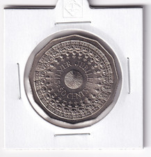 AUSTRALIAN: 1977 50 CENT QUEEN ELIZABETH II SILVER JUBILEE UNC COIN #5435