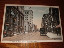 VINTAGE 1917 MAIN STREET BRIDGEPORT CONNECTICUT POSTCARD VINTAGE 1917 MAIN STREET BRIDGEPORT CONNECTICUT POSTCARD