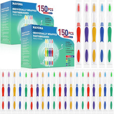 Navona 300 PCS Premium Individually Wrapped Bulk Toothbrush Pack, Disposable Too