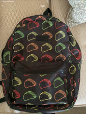 Taco Bell Backpack Bag, Taco Print, Adjustable Straps π
