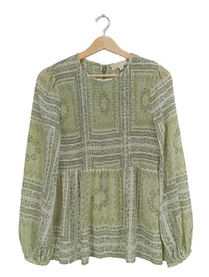 MICHAEL KORS Blouse à manches longues Dames Blouse T EU 36 kaki-blanc - Photo 1/4