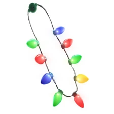 Windy City Novelties Original LED Light Up Christmas Bulb Necklace Party Favors
