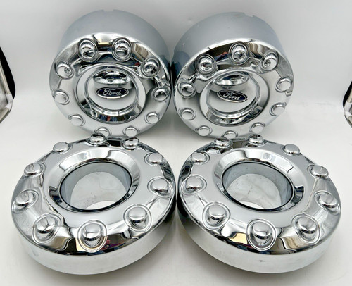 (4) SET OF FORD F450 WHEEL CENTERCAPS , COVERS, DUALLY 10 BOLT PATTERN, USED