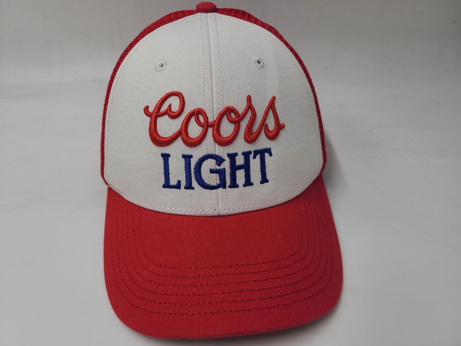 Coors Light Legacy Mesh Trucker Snapback Hat Cap Beer Logo Men Women White Red