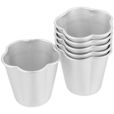 6 Pcs Moule À Gâteau En Alliage D'aluminium Moules Tarte Aux Oeufs - Photo 1/4