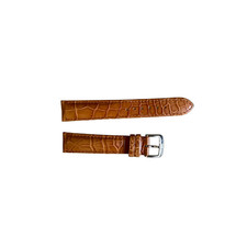 Genuine Alligator Brown Watch Strap Band 18mm Padded  Stitched w Buckle