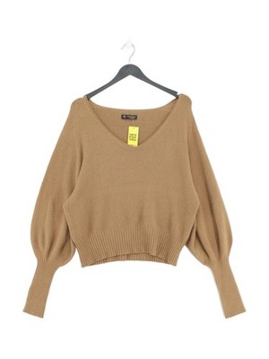 Alpini Knitwear Women's Jumper L Tan Viscose with Polyester, Polyamide Pullover