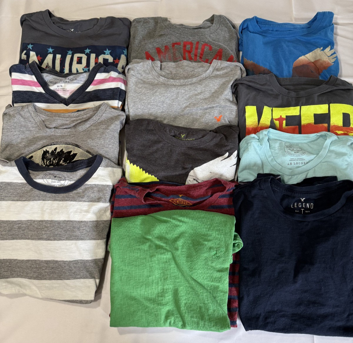 American Eagle T Shirt Lot Mens Medium Medium Tall Bundle 13 Graphic Tees-image