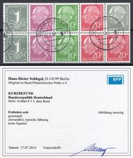 BRD Bund Mi H-Blatt 8 YI gestempelt gepr&uuml;ft Kurzbefund BPP "Heftchenblatt Heuss"
