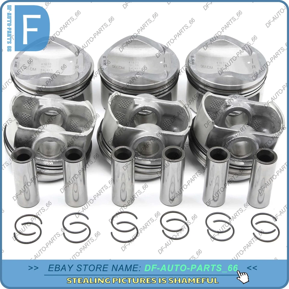 6x Pistons & Rings Set MAHLE Φ84.76mm +0.25 For AUDI S4 S5 A6 A7 A8  Q7 3.0 TFSI - Image 3 of 4