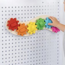Busy Board Gear Toy Holiday Gift Colorful Wooden Base Teaching for Children