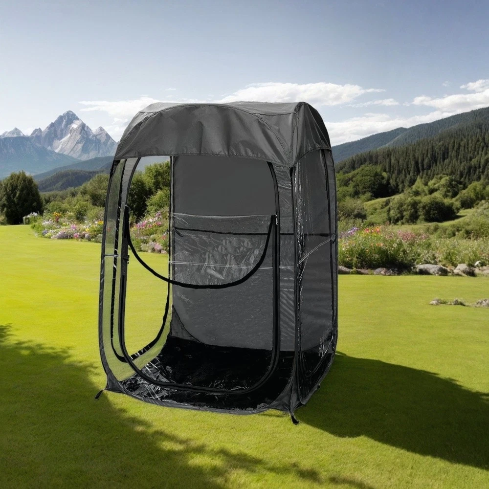 Pop Up Canopy Tent Instant Shelter for Camping Fishing Sports Wind Rain Black