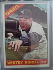 1966 Topps #160 Whitey Ford VG-VGEX / '66 JOE PEPITONE #79