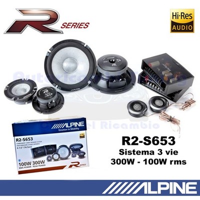 Set Lautsprecher Alpine PRO VERSION R2-S653 3-Wege 165Mm 300W 100W Rms
