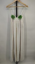 Farm Rio Women Coconut Tree Embroidered Maxi Dress White XXS