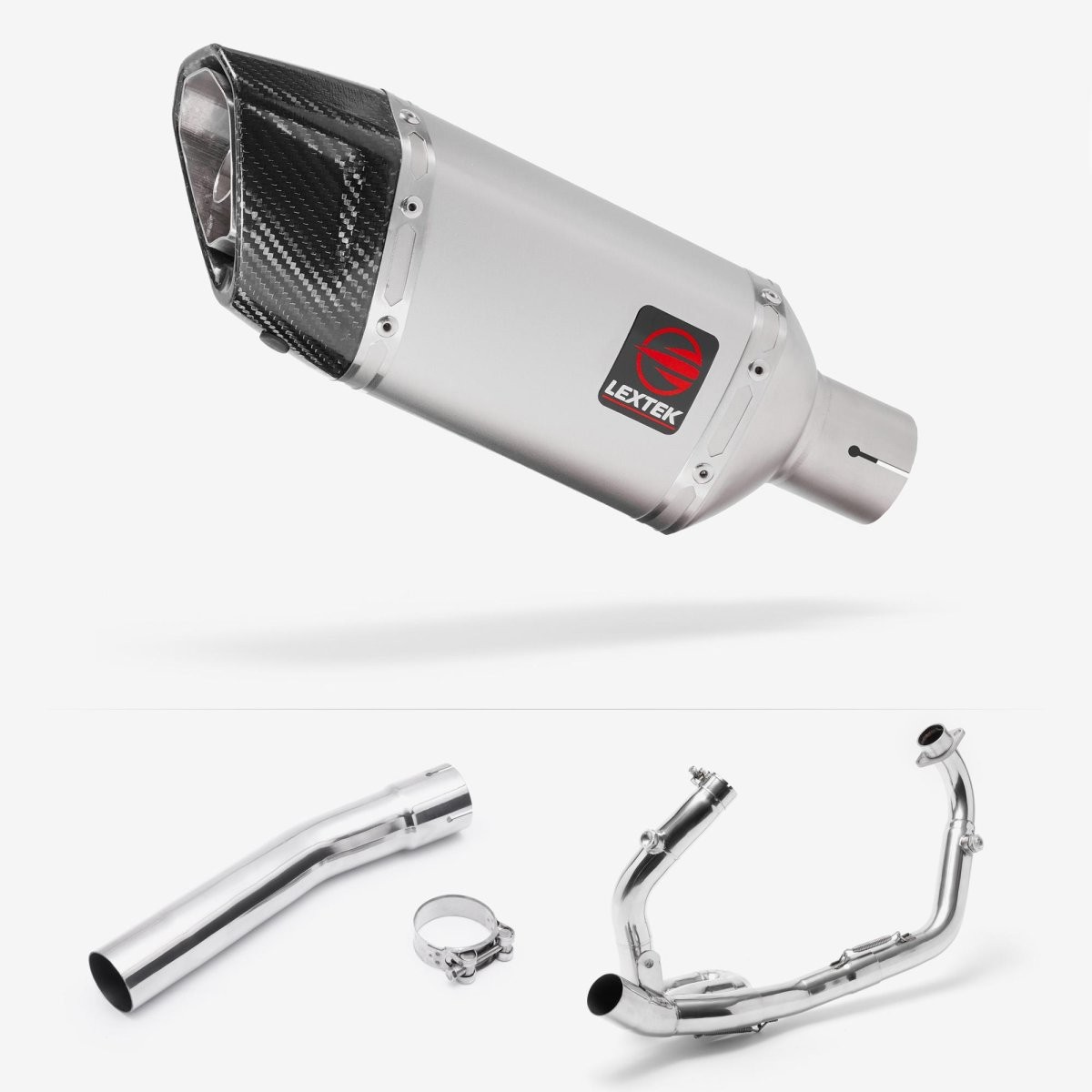 Lextek Stainless Steel SP5 Matt 200mm Exhaust System for Suzuki SV650 (03-15)