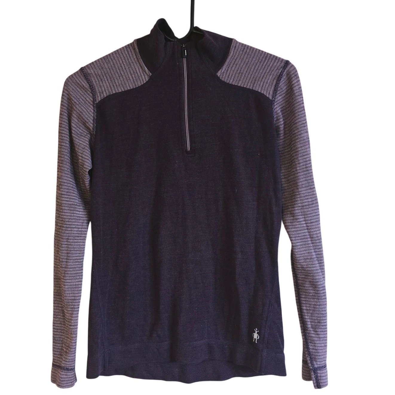 smartwool womens classic thermal merino wool quarter zip base layer size small