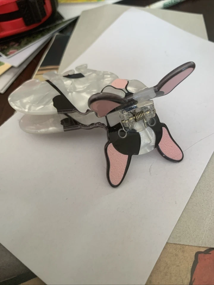 Bulldog Francés Rosa Lino Stay Paws-Itive Clip de Pelo Animal Perro Forma Niños Adultos Foto 2 de 4