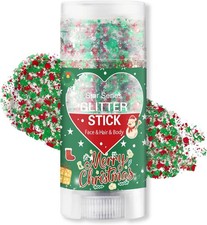 Christmas Body Glitter Stick, Waterproof Halloween Face Glitter Gel, Chunky Glit