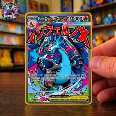 Pokemon TCG - Mega Charizard EX Mep 023 Full Art Metal Card - METAL CARD 