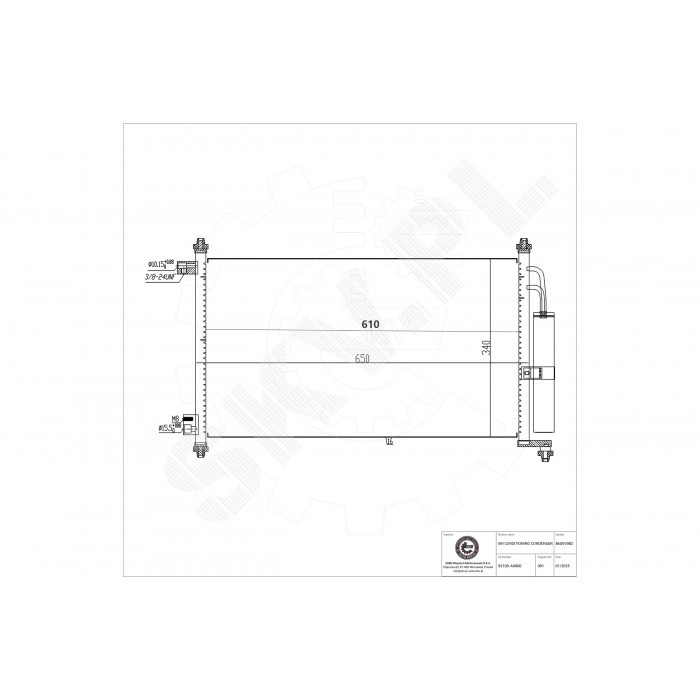Condensateur de clim pour Nissan Note et Tiida châssis 92100AX801 en aluminium