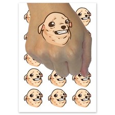 Uncomfortable Smile Chihuahua Dog Temporary Tattoo Water Resistant Fake Body Art