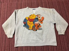 WOMENS USED VINTAGE 90S DISNEY WINNIE THE POOH GRAY SWEATSHIRT SIZE LARGE/XL
