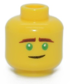LEGO Minifigure Head Green Eyes Brown Eyebrows Ninjago Lloyd 70620 70607 30530